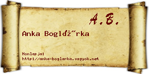 Anka Boglárka névjegykártya