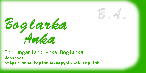 boglarka anka business card